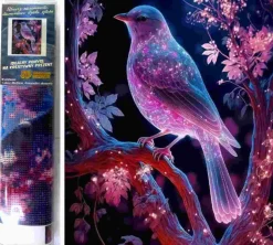 Puzzle Pintura diamante: Pássaro noturno 30x40cm