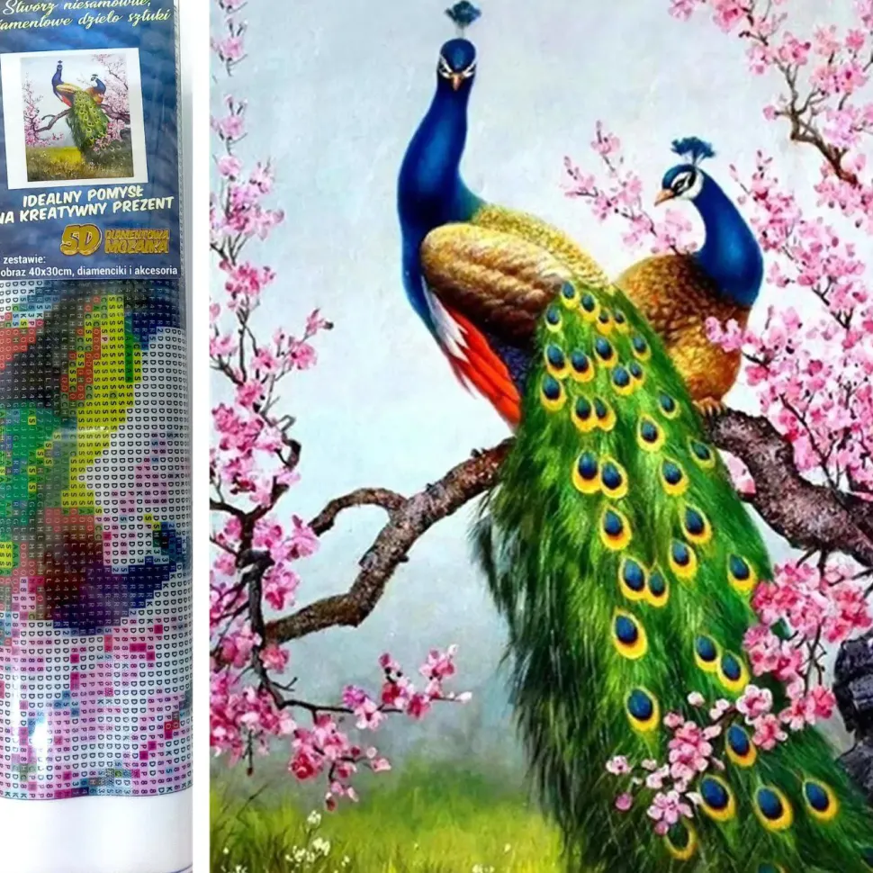 Puzzle Pintura diamante: Pavões 30x40cm