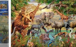 Puzzle Pintura Diamante Safári à beira do rio 30x40cm