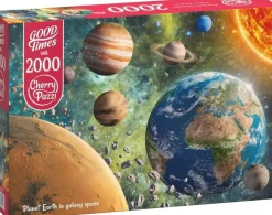 Puzzle Planeta Terra no espaço da galáxia