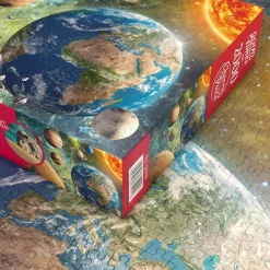 Puzzle Planeta Terra no espaço da galáxia