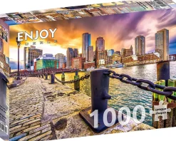 Puzzle Porto de Boston ao anoitecer, EUA