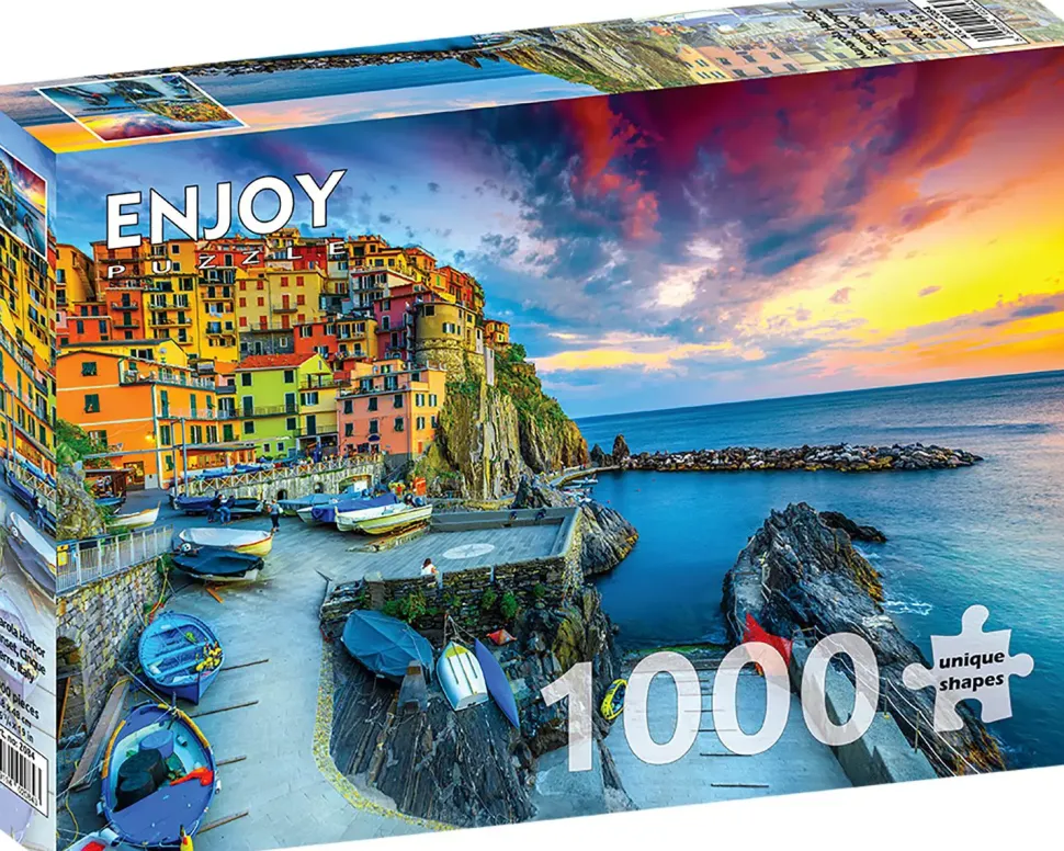 Puzzle Porto de Manarola ao pôr do sol, Cinque Terre, Itália