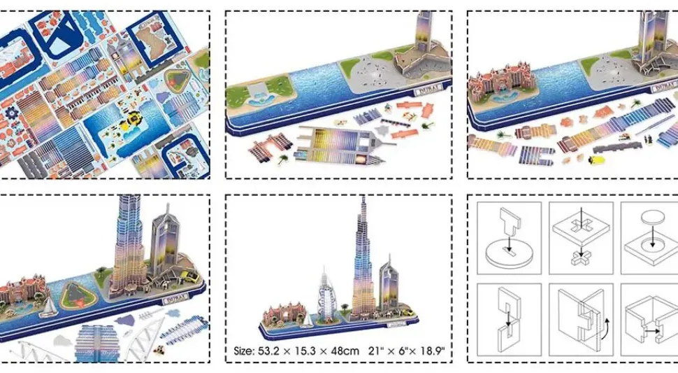 Puzzle Puzzle 3D CityLine panoráma: LEDs de Dubai