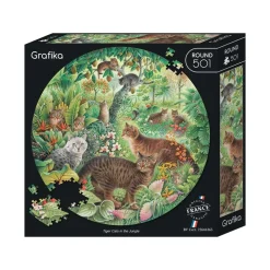 Puzzle Puzzle redondo - Gatos tigres na selva
