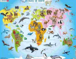 Puzzle Puzzle Vzdelávacie: Animais no mundo