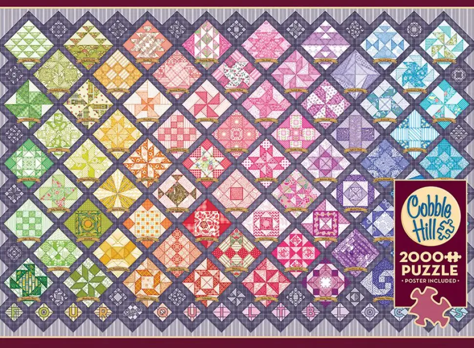 Puzzle Quatro blocos de colcha quadrados