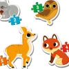 Puzzle Quebra-cabeça do bebê: Animais da floresta 4v1