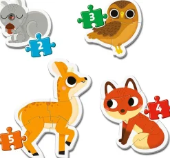 Puzzle Quebra-cabeça do bebê: Animais da floresta 4v1