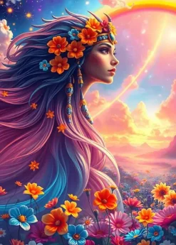 Puzzle Rapariga arco-íris