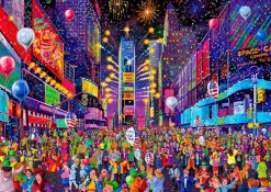 Puzzle Rua Natal, Ano Novo 505 de madeira