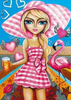 Puzzle Senhora de cor-de-rosa