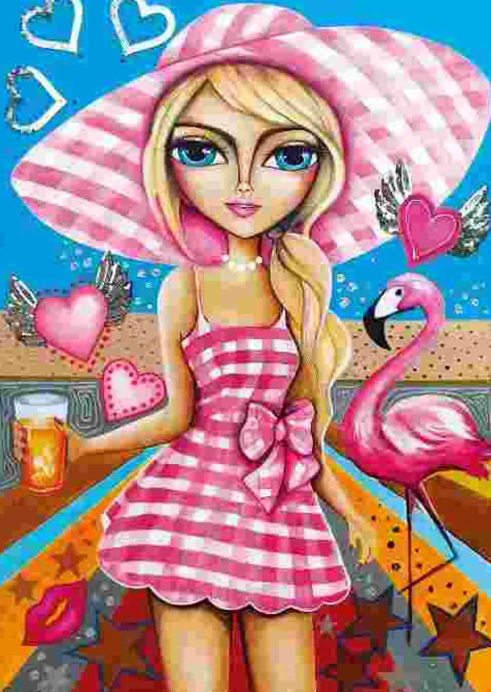 Puzzle Senhora de cor-de-rosa