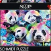 Puzzle Sheena Pike: pandas arco-íris neon