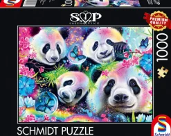Puzzle Sheena Pike: pandas arco-íris neon