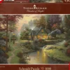 Puzzle Thomas Kinkade: casa de campo perto do riacho