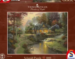 Puzzle Thomas Kinkade: casa de campo perto do riacho
