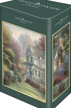 Puzzle Thomas Kinkade: jardim vitoriano em uma caixa de lata