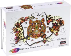 Puzzle Tigre colorido de madeira
