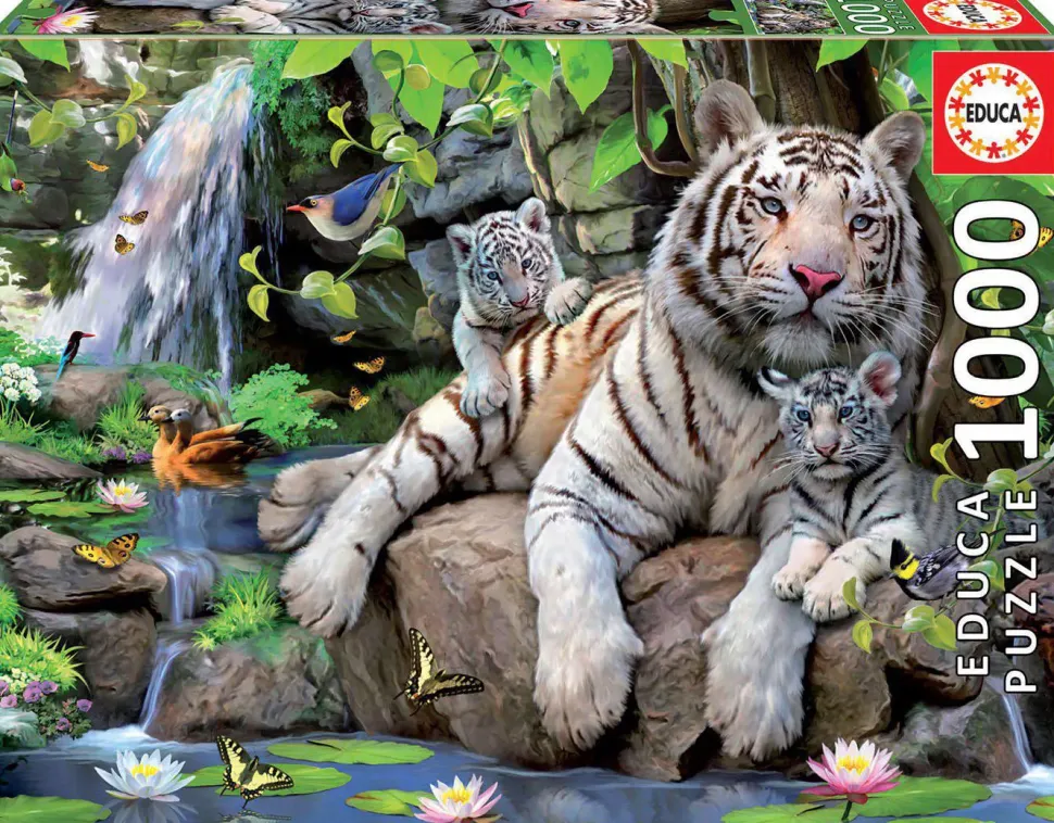 Puzzle Tigres Brancos de Bengala