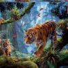 Puzzle Tigres na árvore