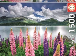 Puzzle Tremoços nas margens do Lago Sils, Suíça