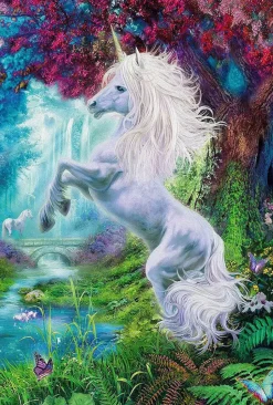 Puzzle Unicórnio no Jardim Encantado