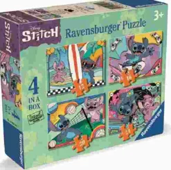 Puzzle 4v1 Disney: Stitch: Atividades Divertidas