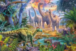 Puzzle 4v1 Doinosauri v plechovom kufríku