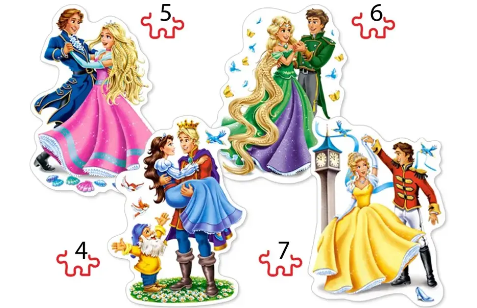 Puzzle 4v1 Princesas Apaixonadas