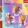 Puzzle 3v1 Trolls 3: Conheça os Trolls felizes