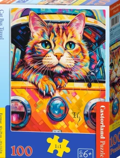 Puzzle Viagem de ônibus gato