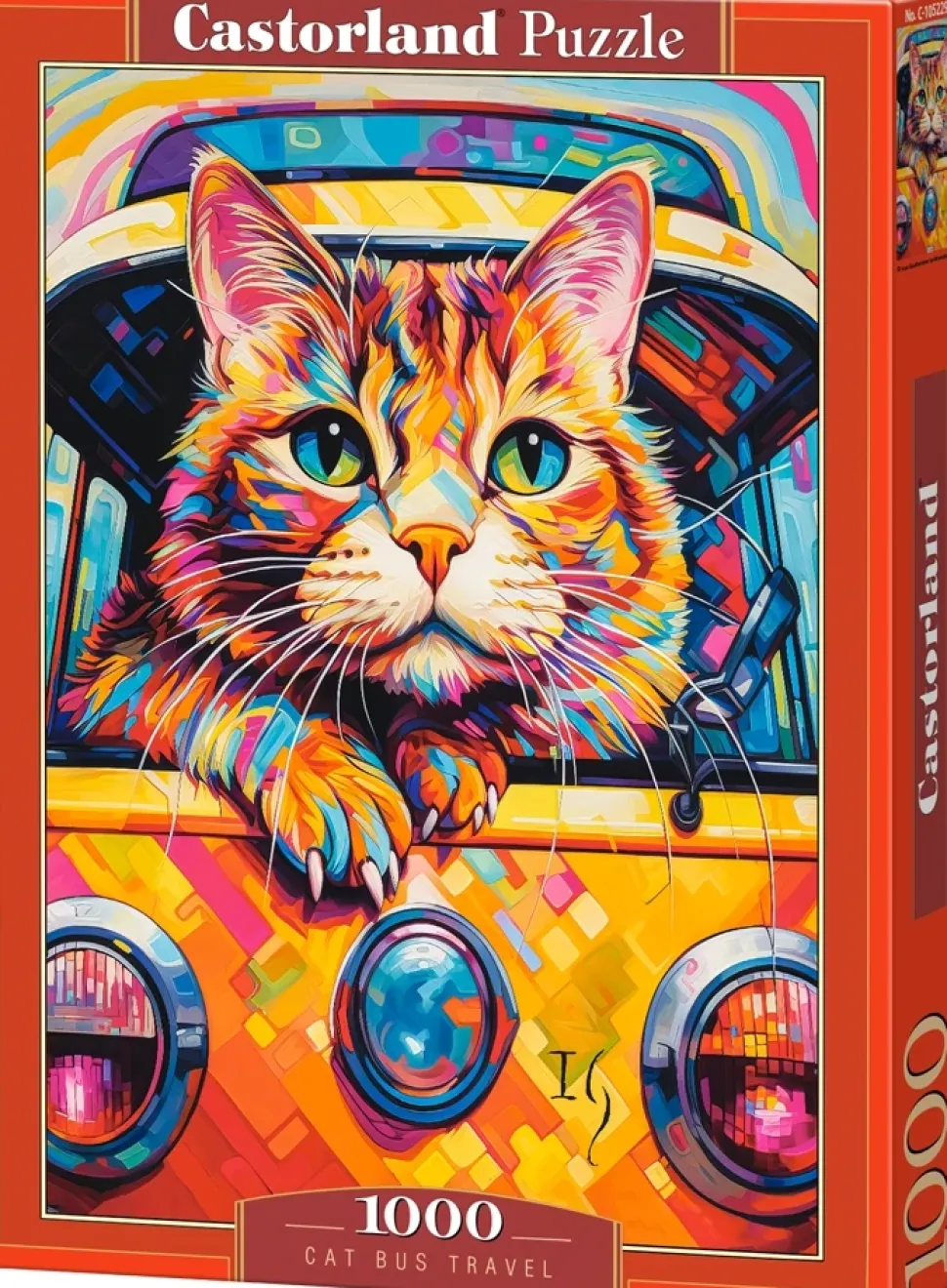 Puzzle Viagem de ônibus gato