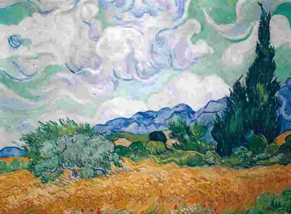 Puzzle Vincent van Gogh: campo de trigo com ciprestes