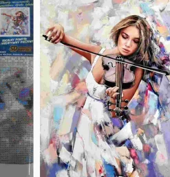 Puzzle Violinista Pintura Diamante 30x40cm