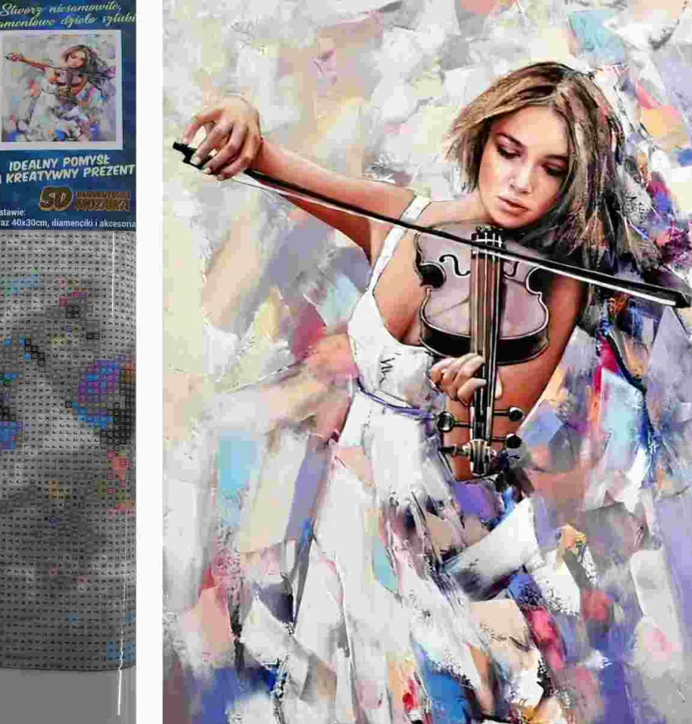 Puzzle Violinista Pintura Diamante 30x40cm