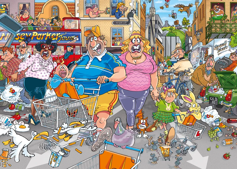 Puzzle Wasgij: Original 46 - Loucura do corredor do meio!