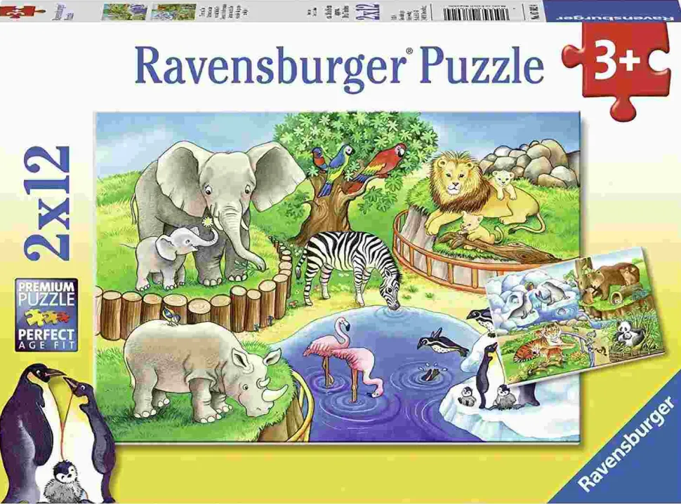 Puzzle 2x12 Animals In The Zoo (Animais no Zoo)