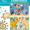 Puzzle 2x50 Clássicos Disney: Leví krá木, Pinokio