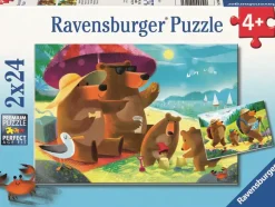Puzzle 2x24 Família urso numa viagem