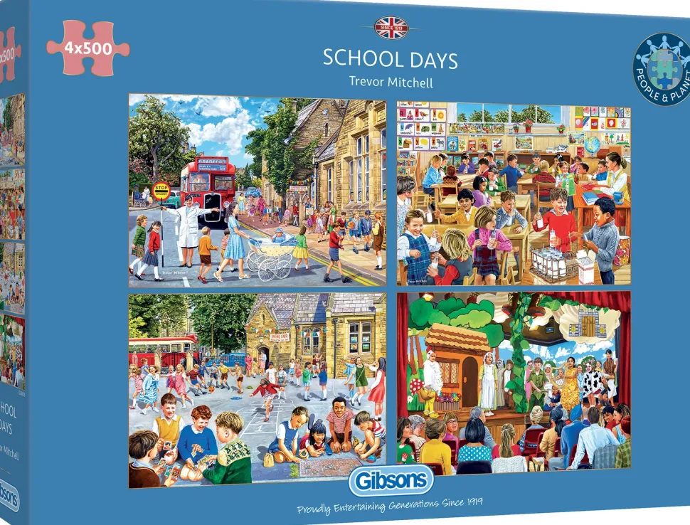 Puzzle 4x500 Mitchell: Dias de escola