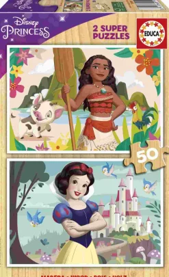 Puzzle 2x50 Vaiana e Branca de Neve